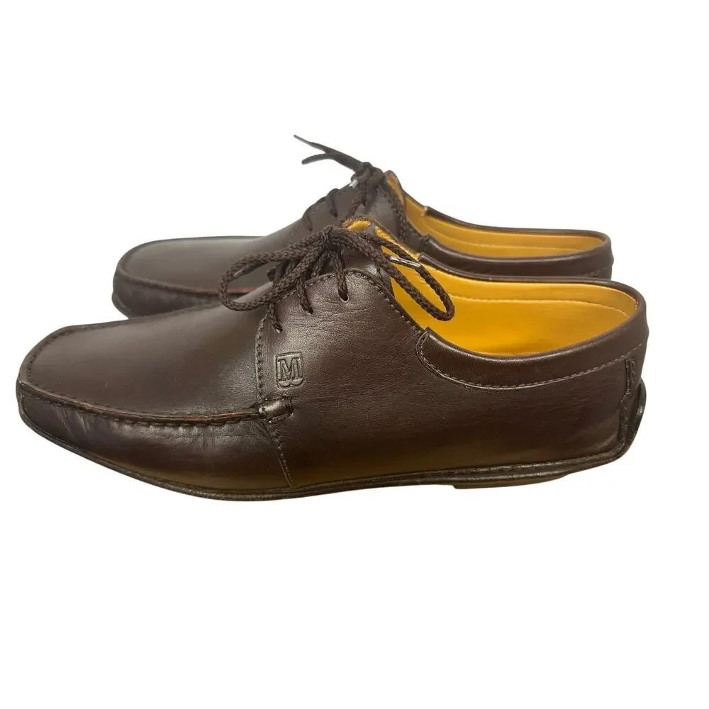 Bruno Magli Men's leather oxford Made in Italy Bologna Cognac Brown size 7